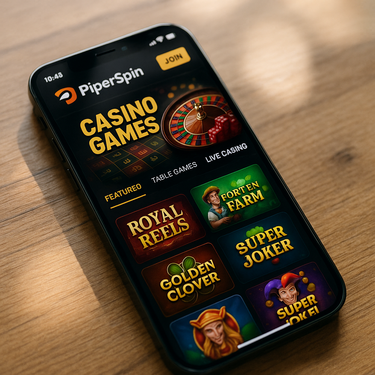 PiperSpin Casino - Mobile Platform Interface - Responsive Design